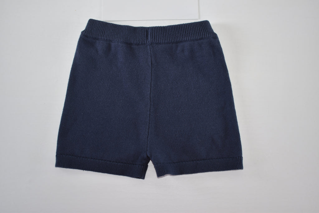Navy knitted shorts