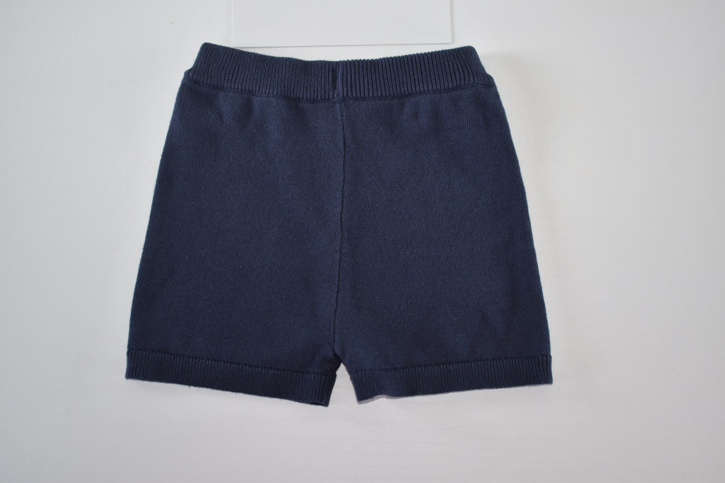 Navy knitted shorts