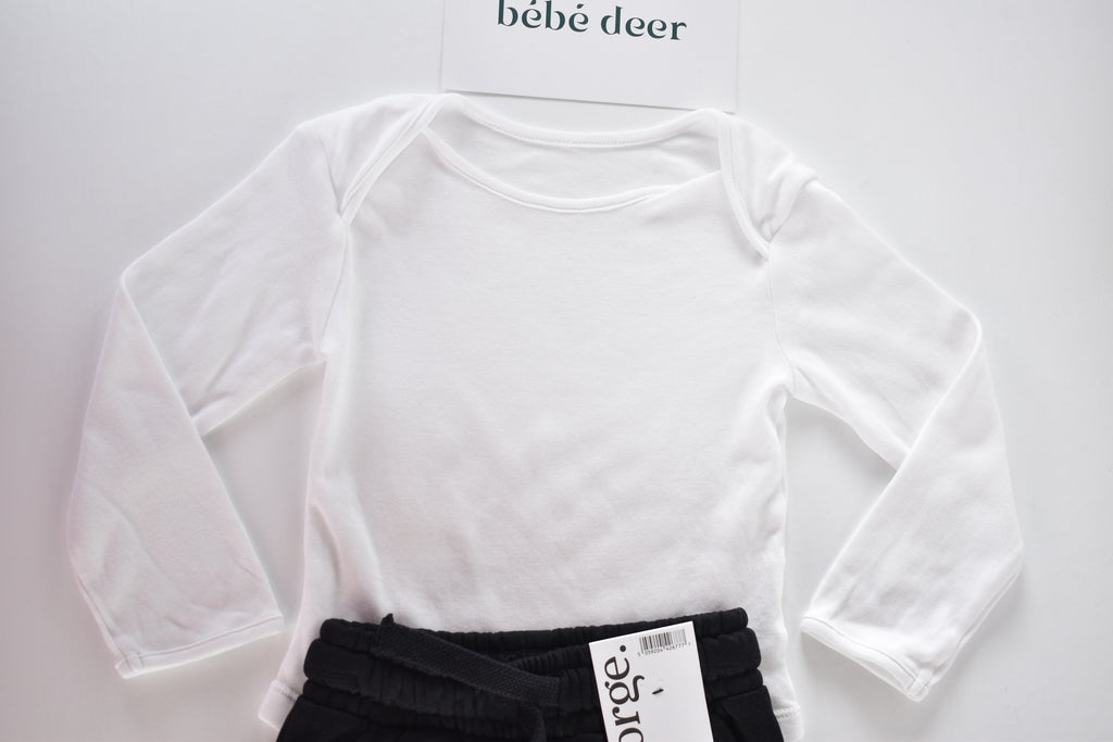 Long sleeve bodysuit and new with tags cargo trousers set
