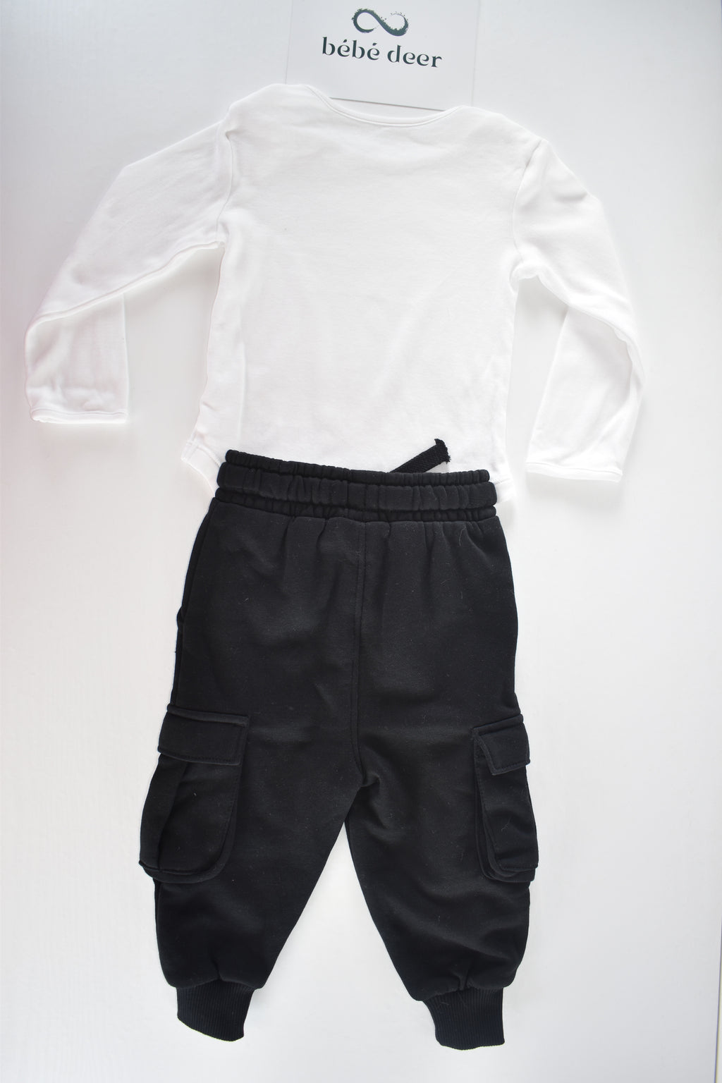 Long sleeve bodysuit and new with tags cargo trousers set