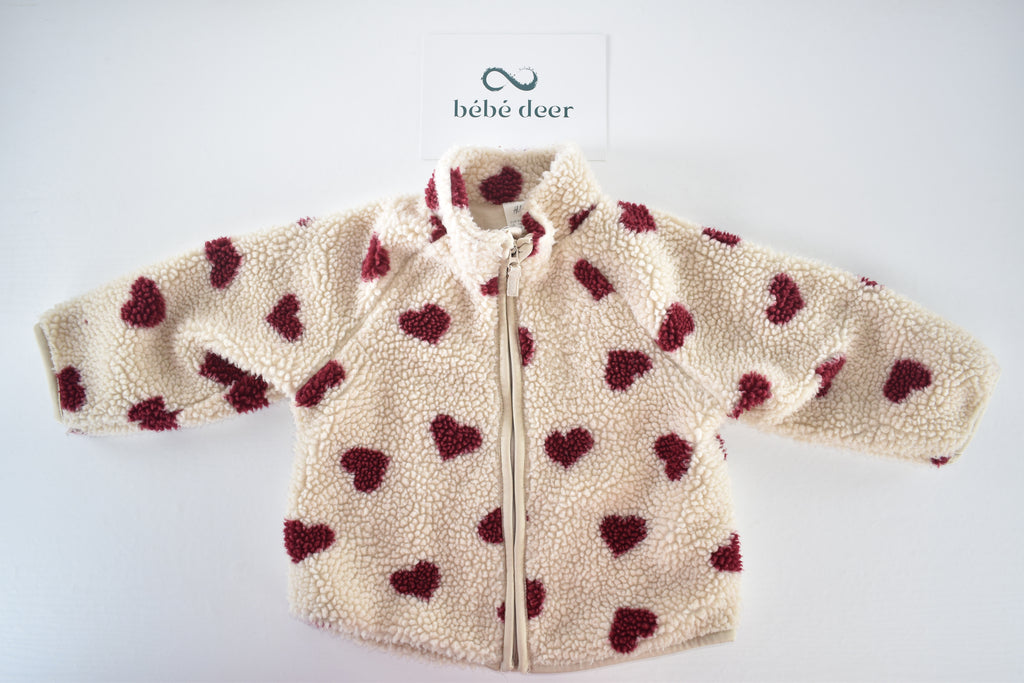 Veste polaire nounours motif cœur
