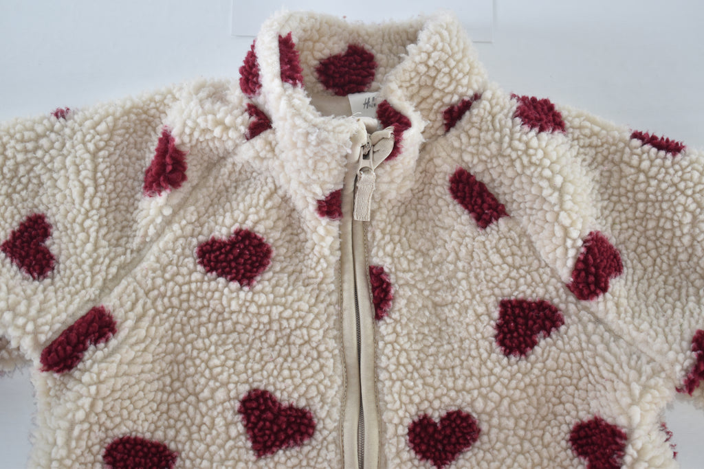 Veste polaire nounours motif cœur