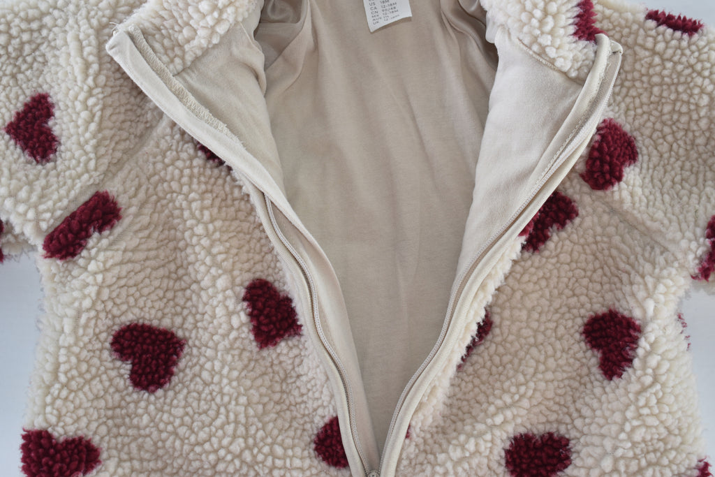 Veste polaire nounours motif cœur