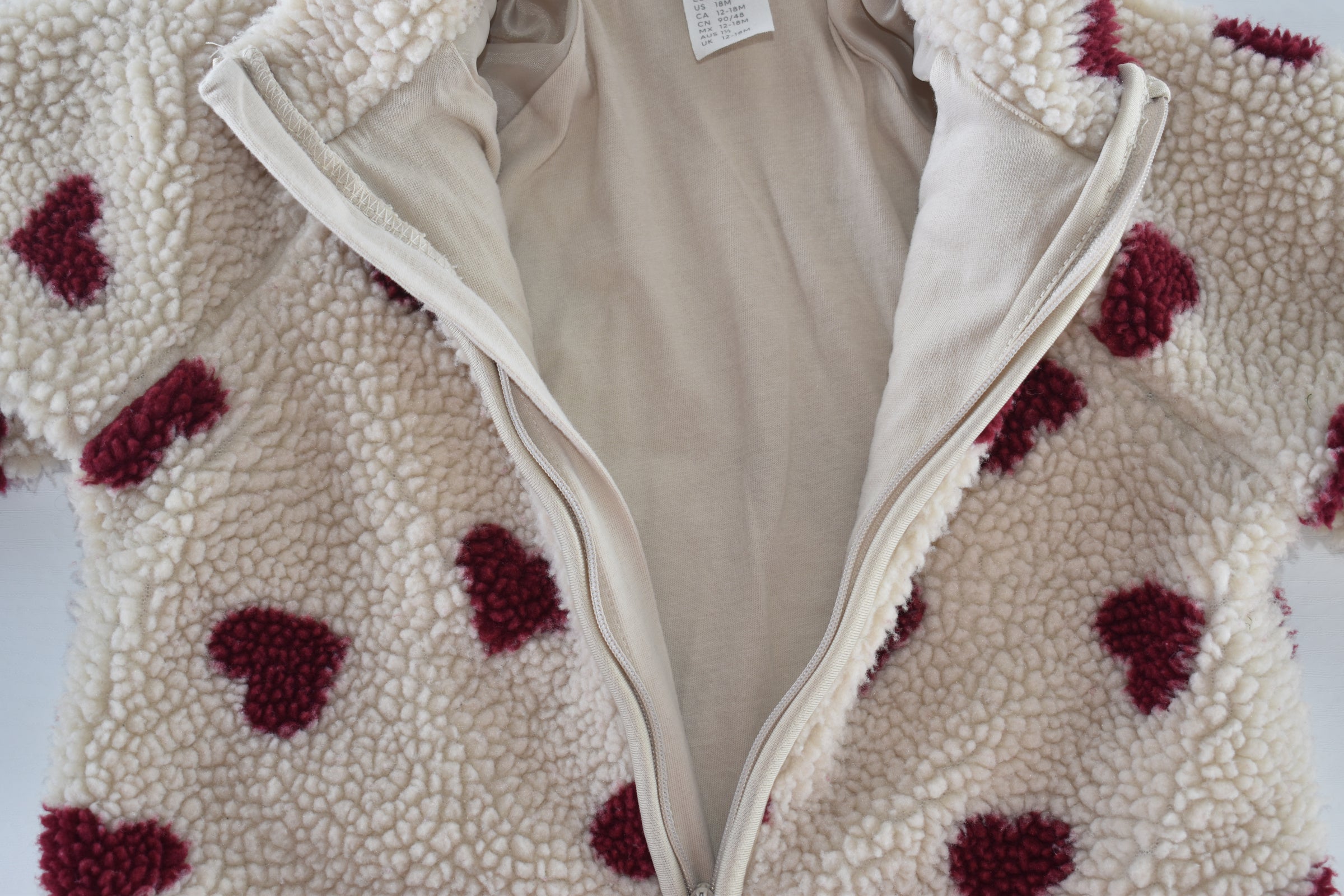 Veste polaire nounours motif cœur