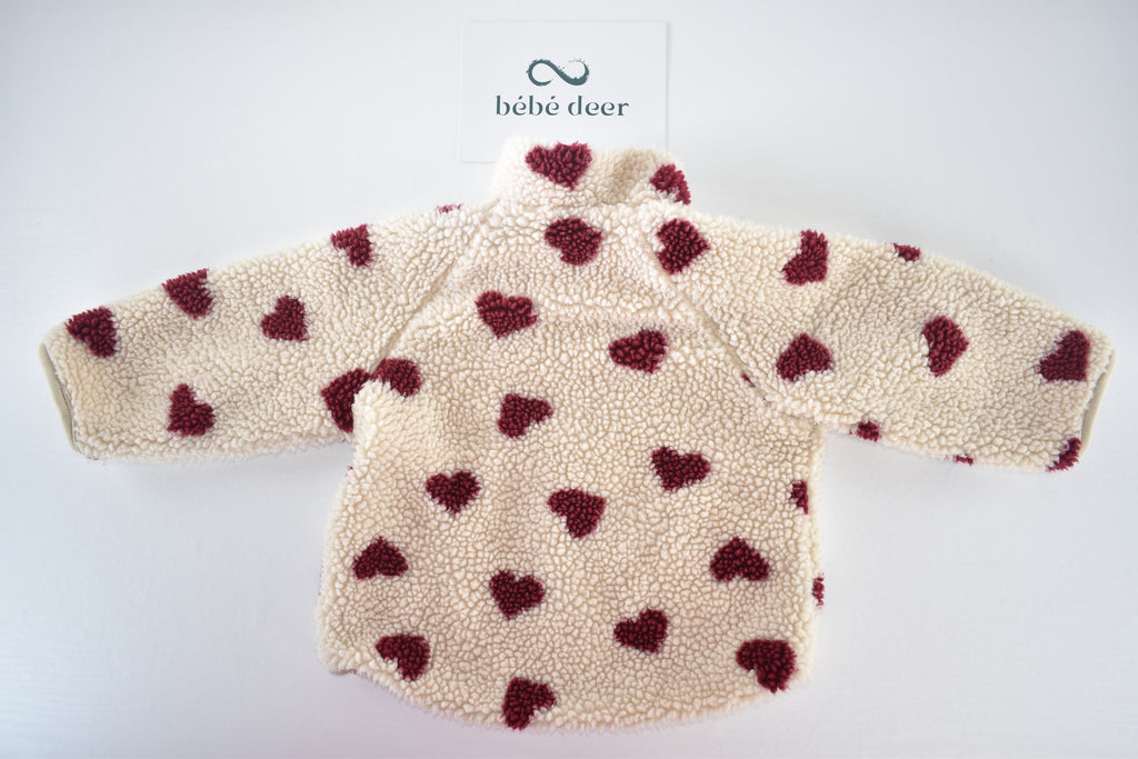 Veste polaire nounours motif cœur