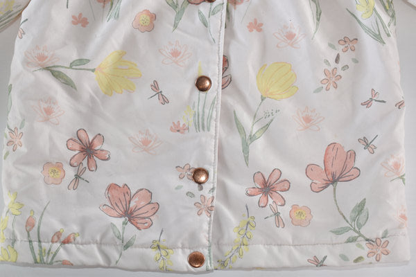Raincoat with a pastel floral print