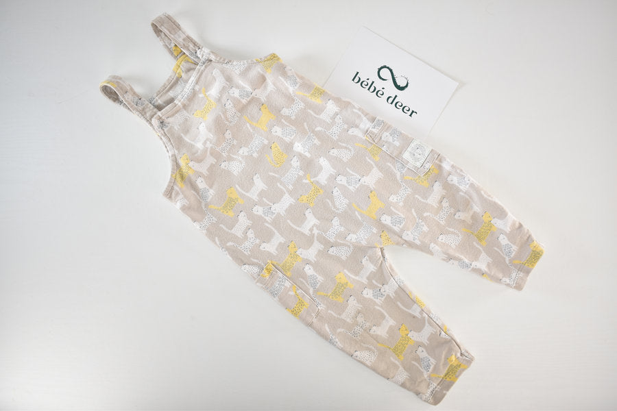 Dungaree with an all-over cat print