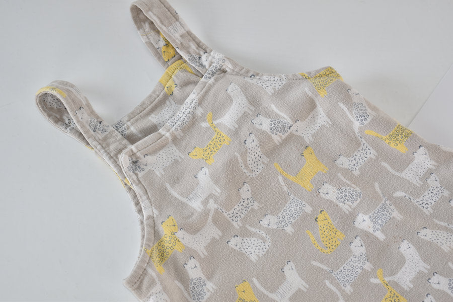 Dungaree with an all-over cat print
