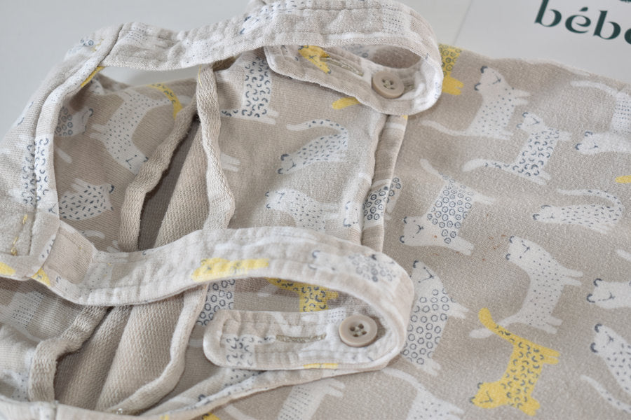 Dungaree with an all-over cat print