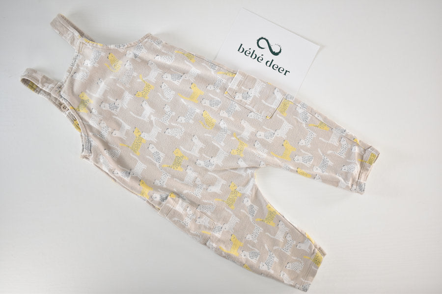 Dungaree with an all-over cat print