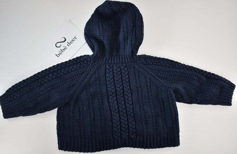 Gilet à capuche en maille marine