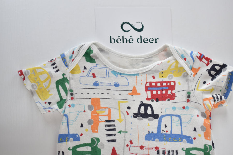 Vehicle print romper
