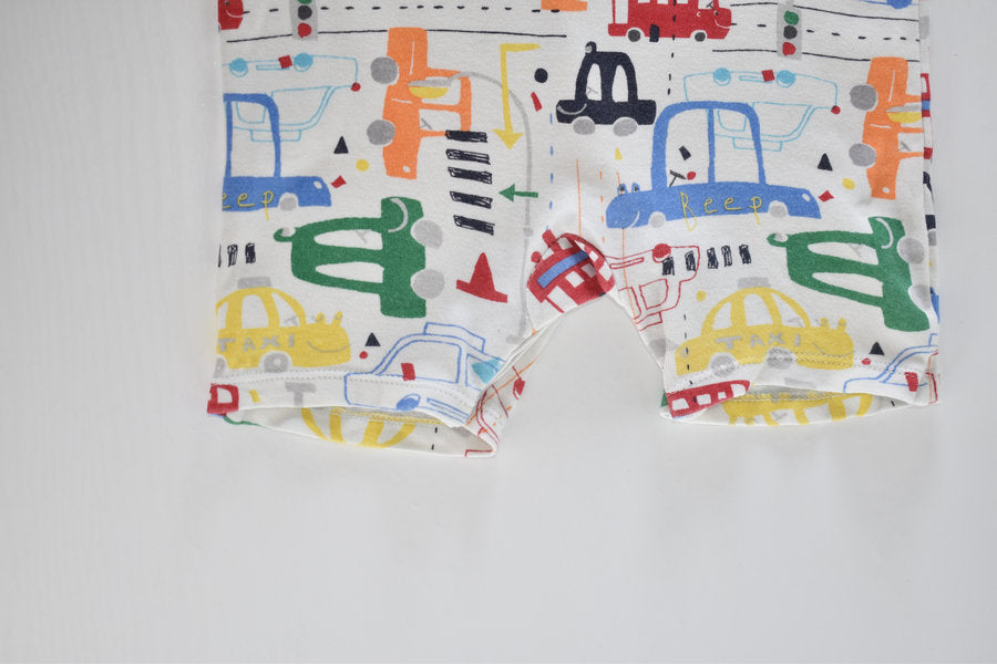 Vehicle print romper