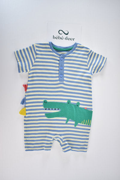 Striped crocodile romper