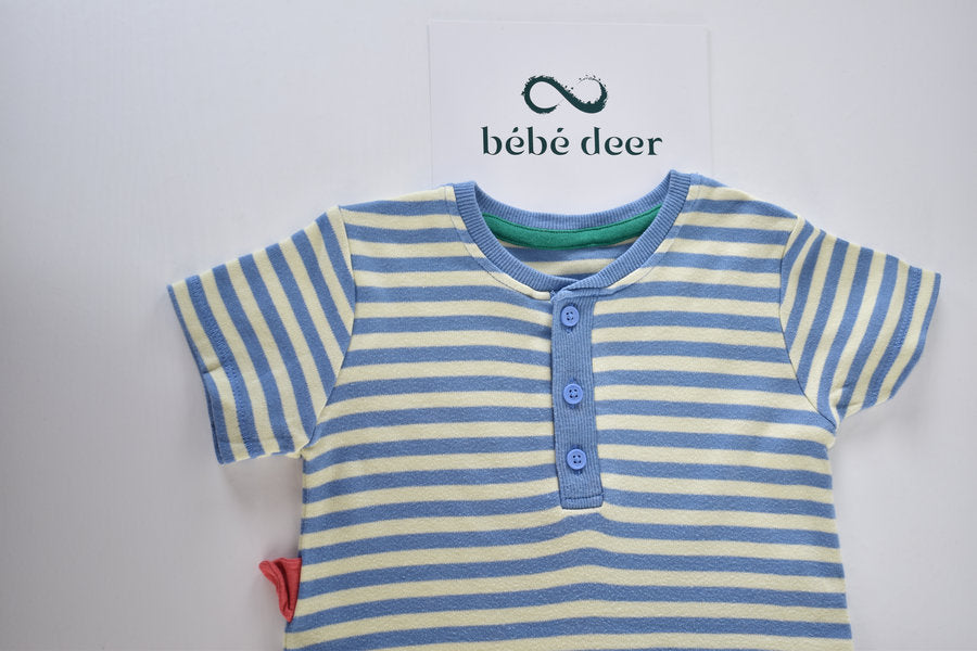 Striped crocodile romper