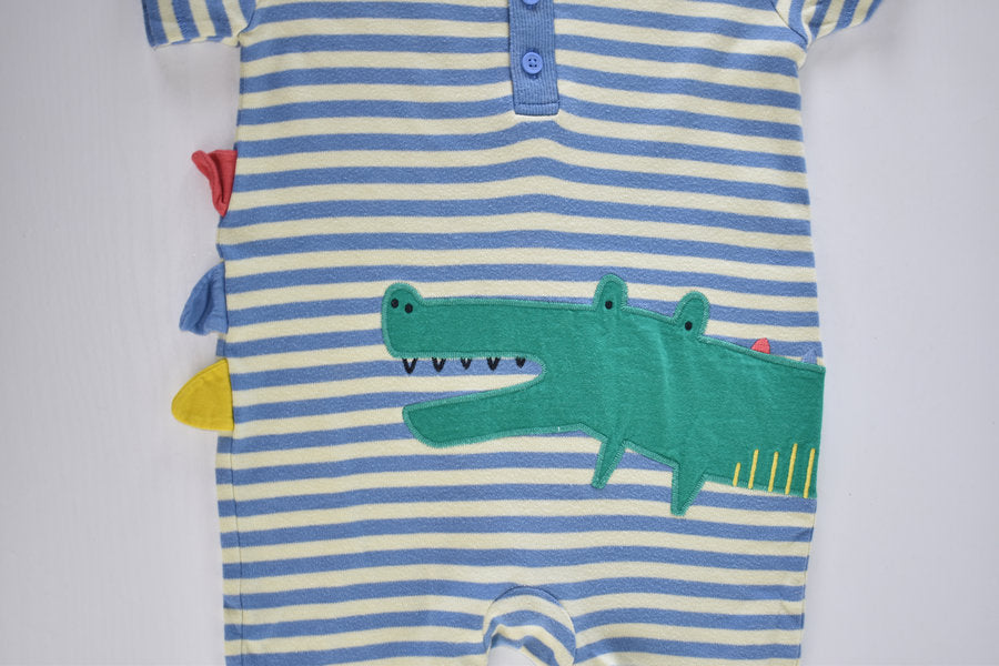 Striped crocodile romper