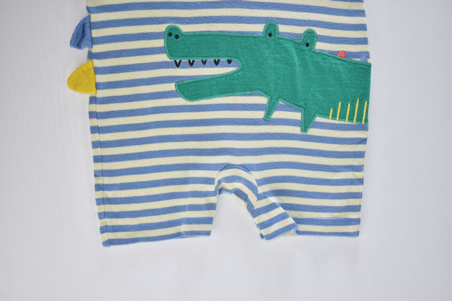 Striped crocodile romper