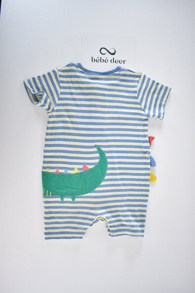 Striped crocodile romper