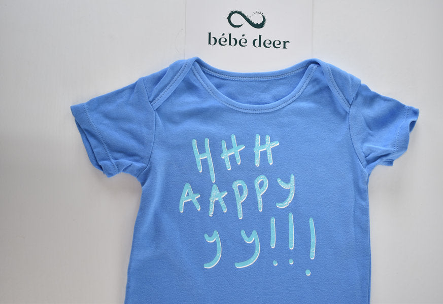 Blue Happy romper