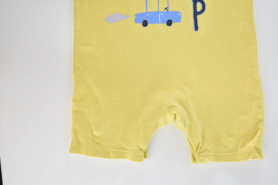 Yellow beep beep romper