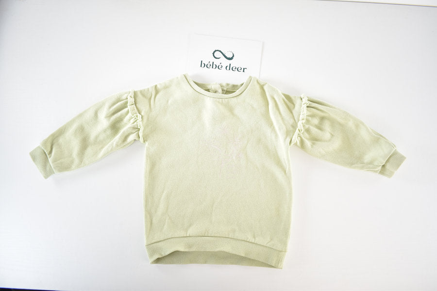 Sage green jumper with floral print