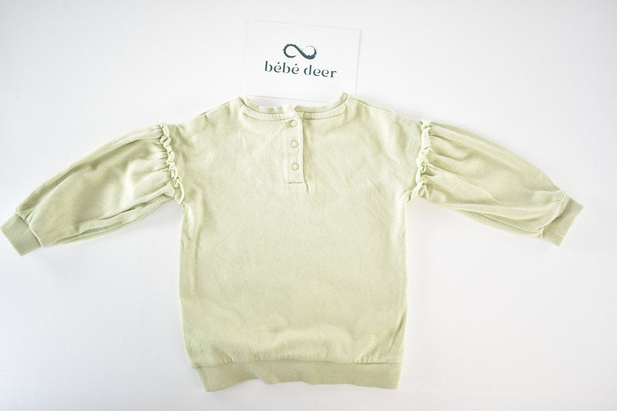 Sage green jumper with floral print