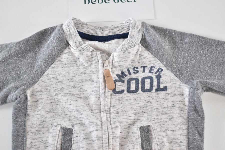 Grey zip-up jacket with pockets