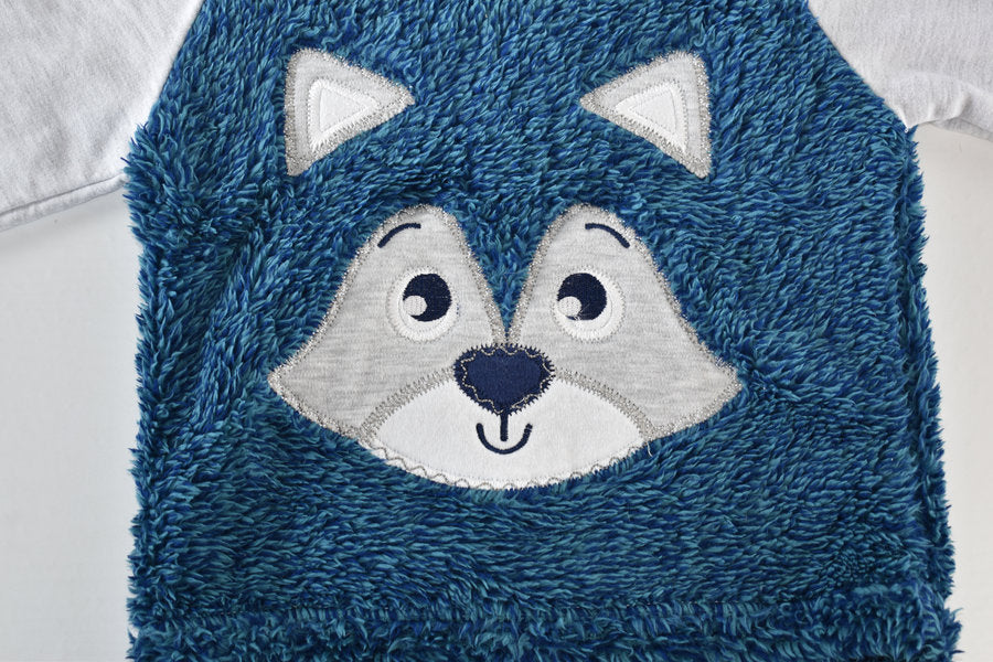 Blue fluffy fox hoodie jumper