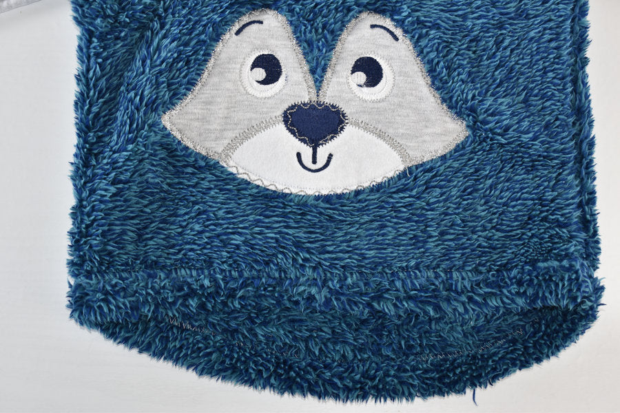 Blue fluffy fox hoodie jumper