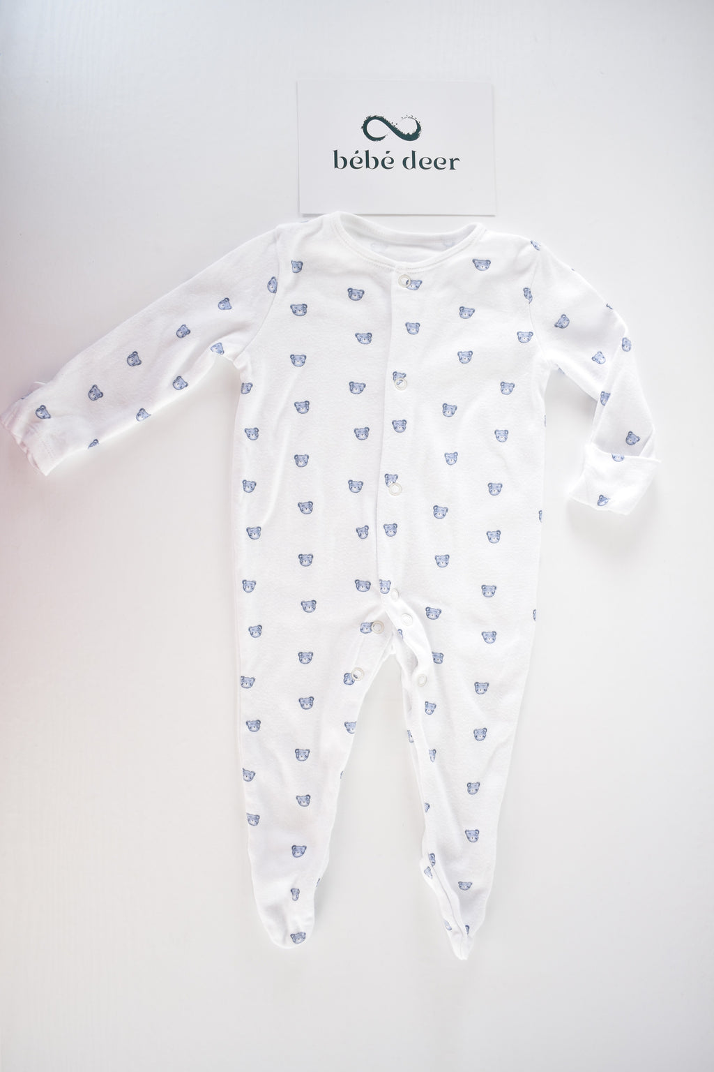 Blue bear bodysuit and sleepsuit set