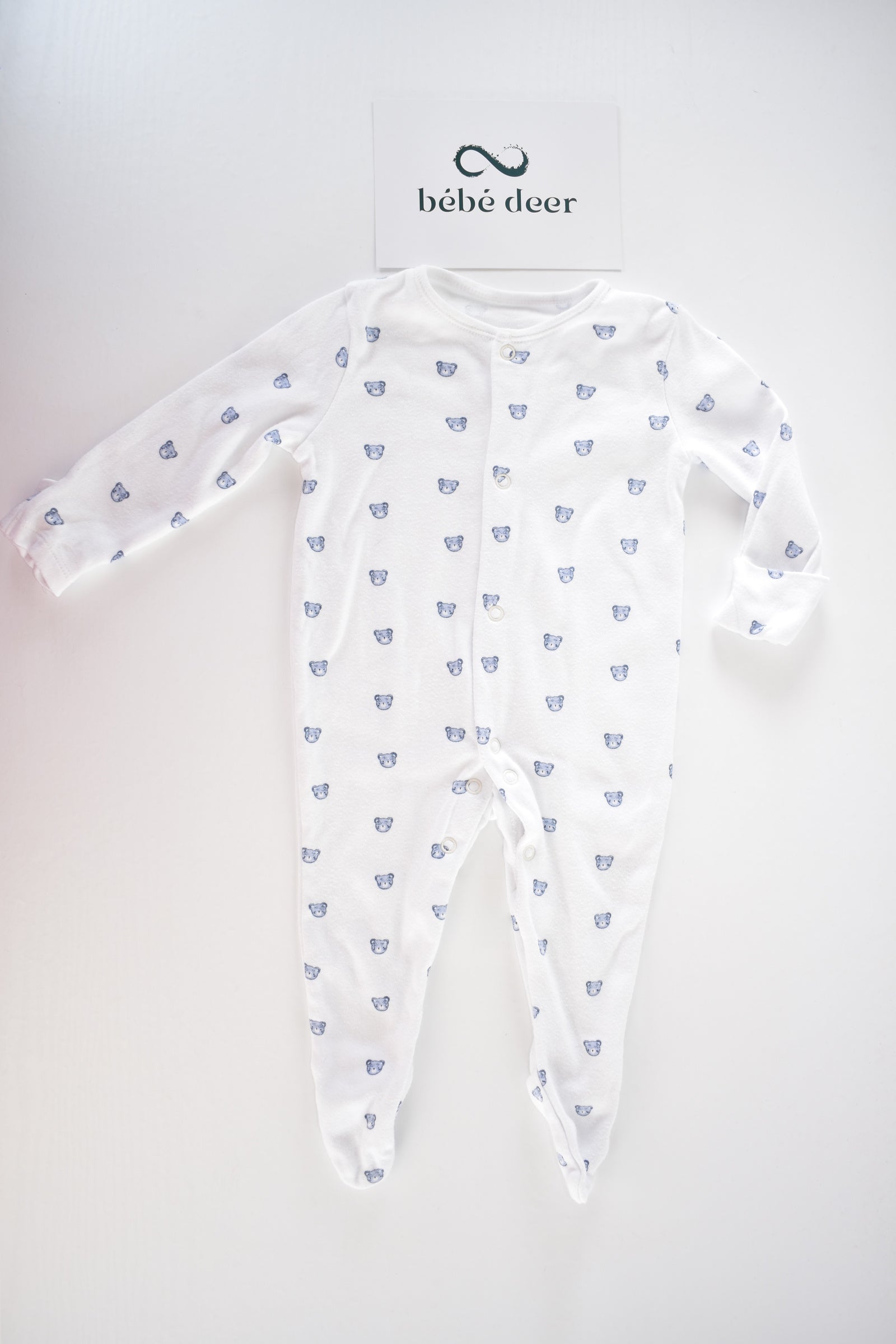 Blue bear bodysuit and sleepsuit set