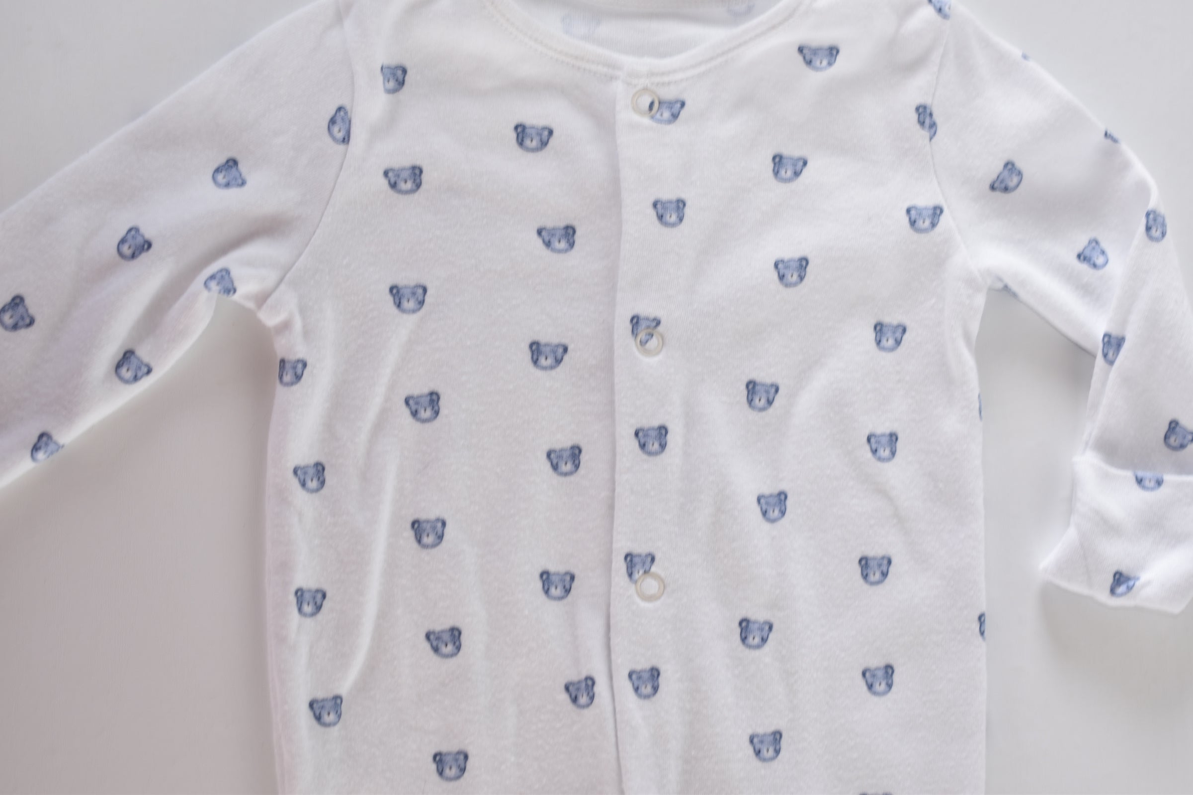 Blue bear bodysuit and sleepsuit set