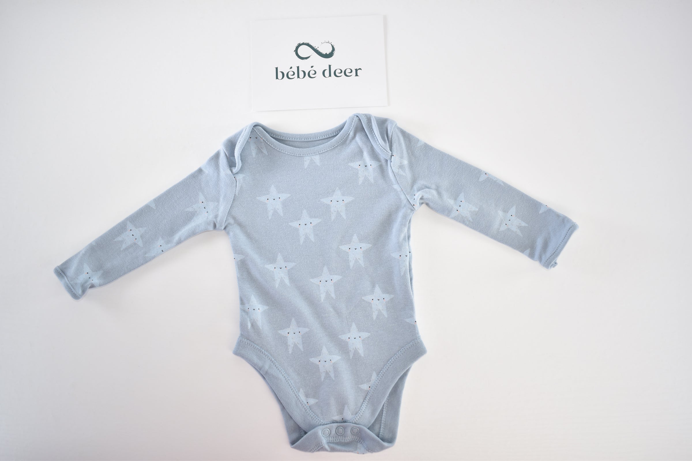 Blue 3-pack long-sleeved bodysuits