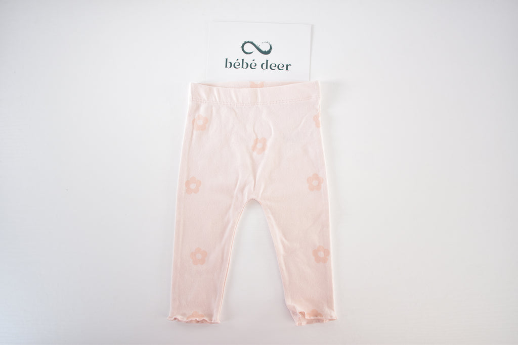Light pink floral leggings