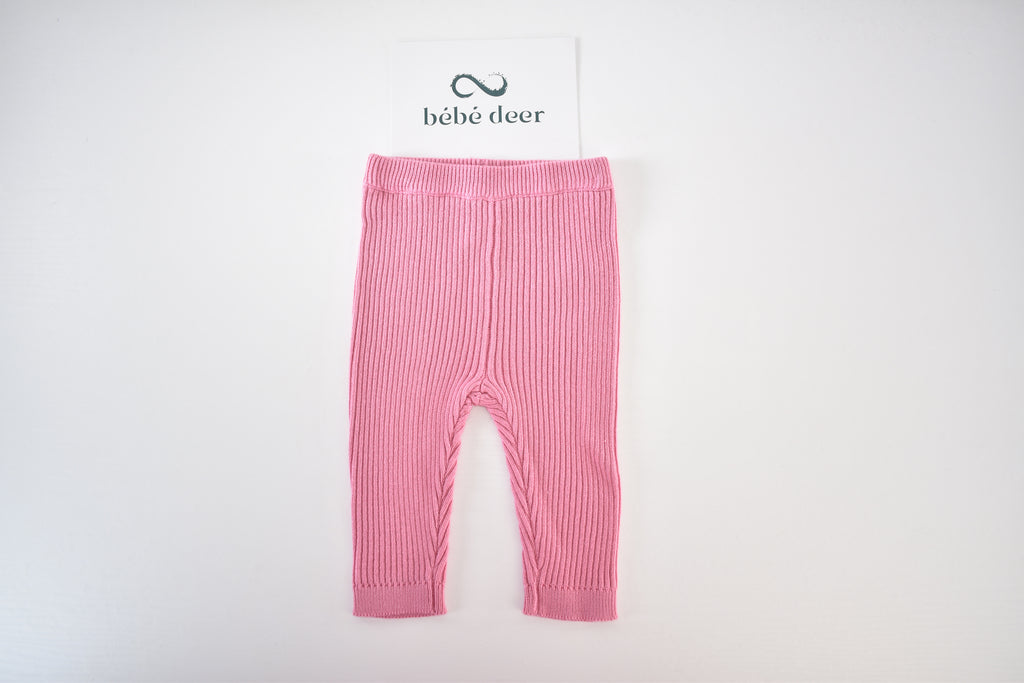 Soft ribbed pink leggings