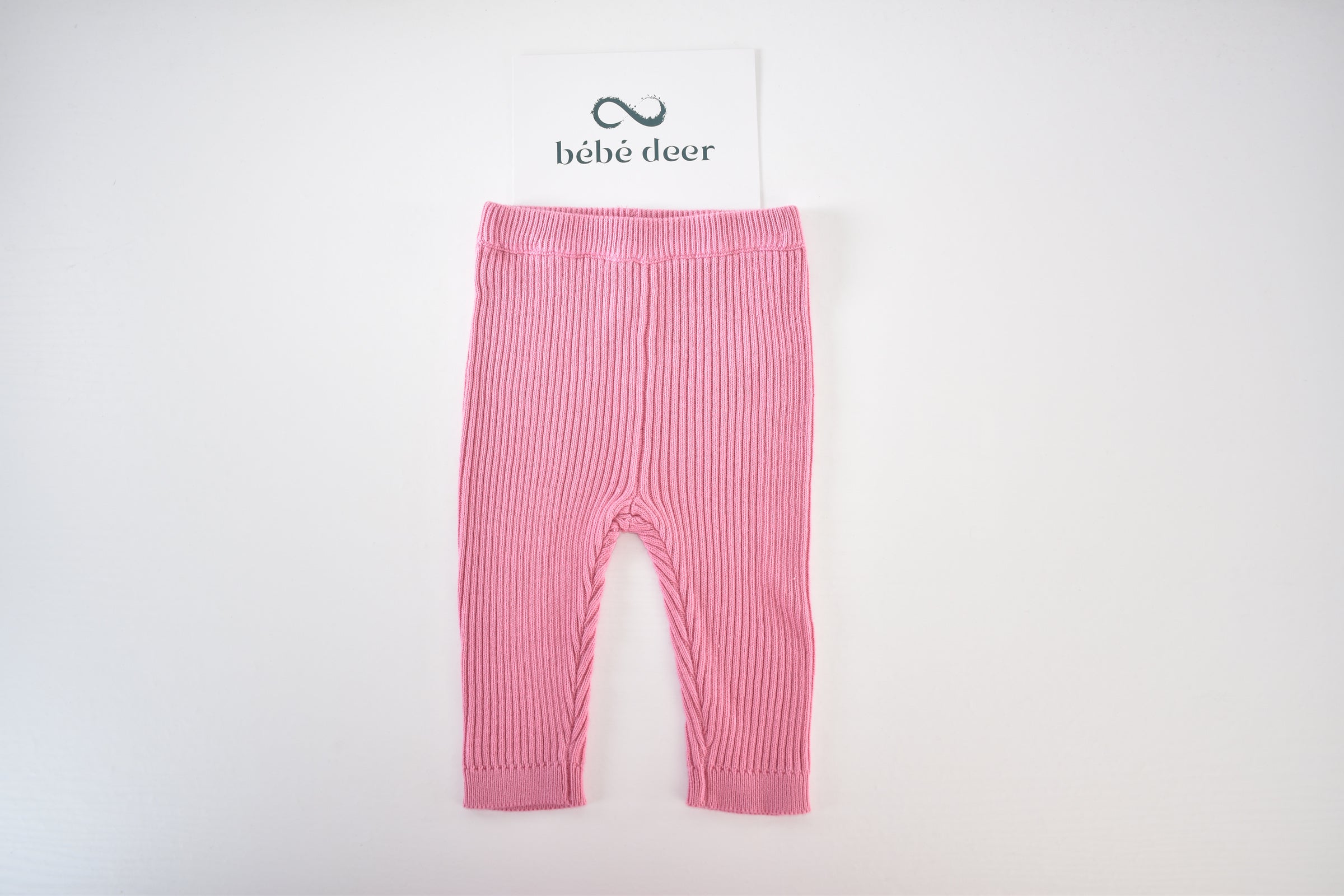 Soft ribbed pink leggings