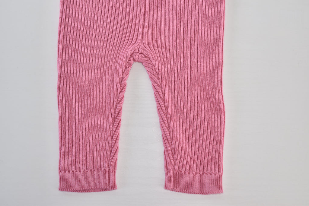 Soft ribbed pink leggings