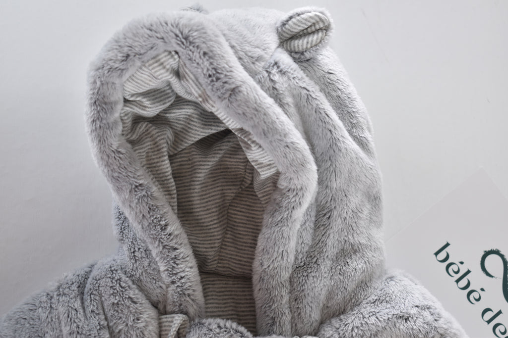Grey pramsuit with bear ears – New with tags