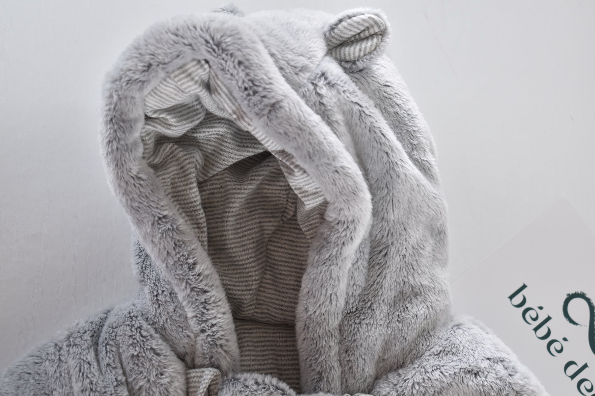 Grey pramsuit with bear ears – New with tags