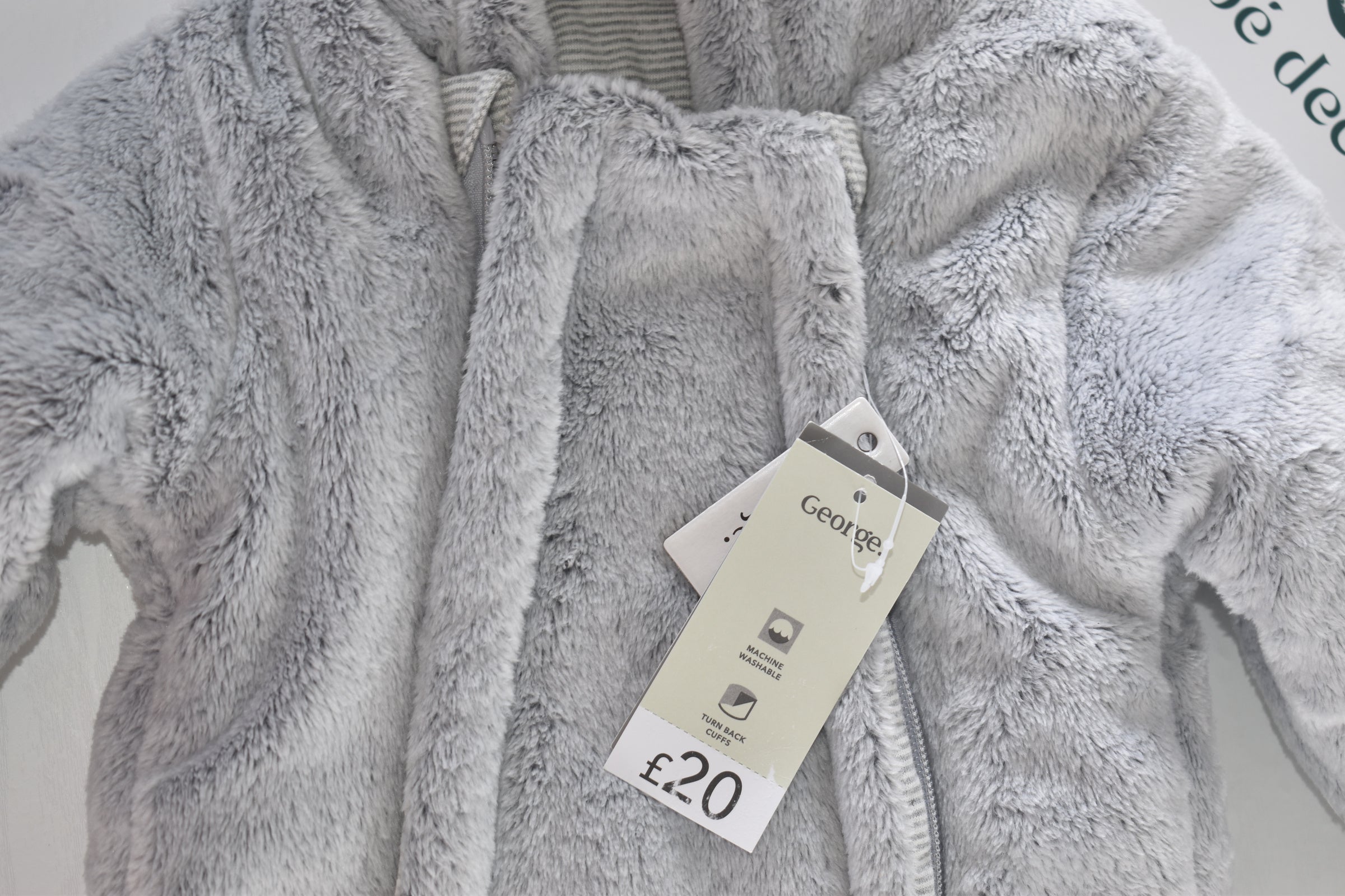 Grey pramsuit with bear ears – New with tags