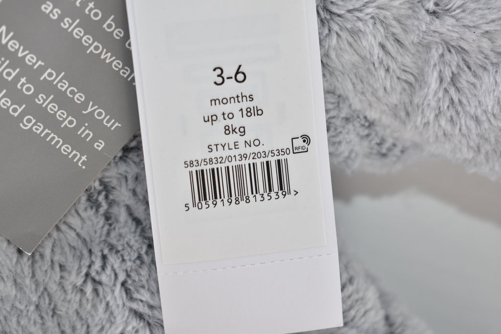 Grey pramsuit with bear ears – New with tags