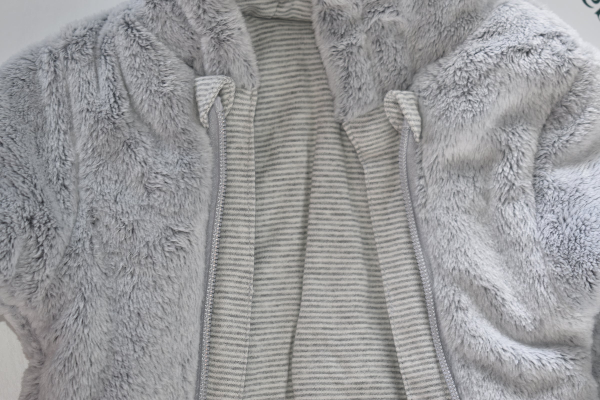 Grey pramsuit with bear ears – New with tags