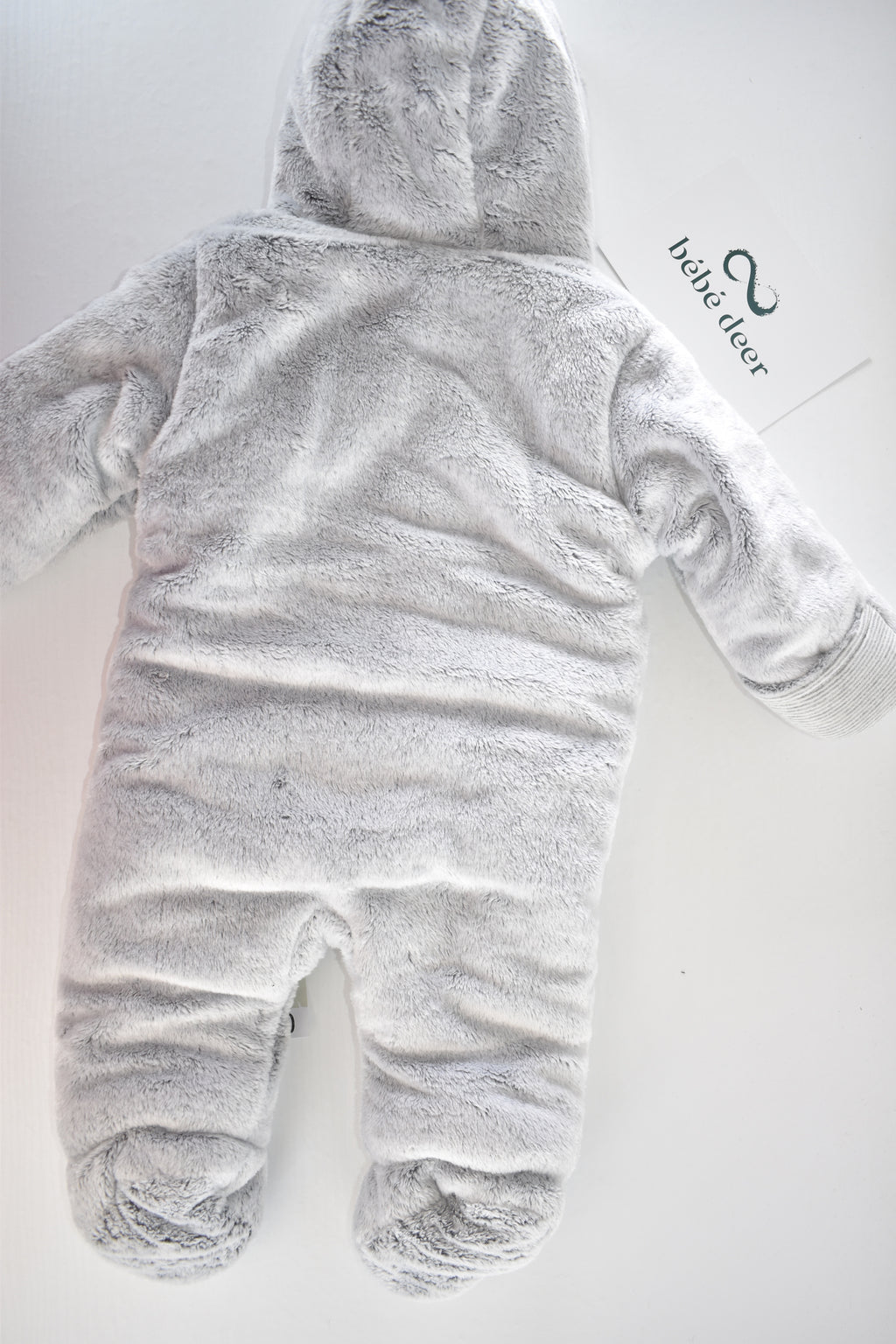 Grey pramsuit with bear ears – New with tags