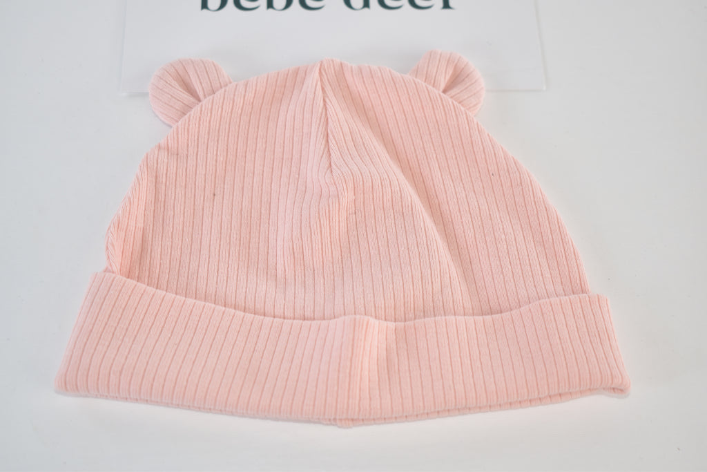 Pink bear hat – 0–3 months
