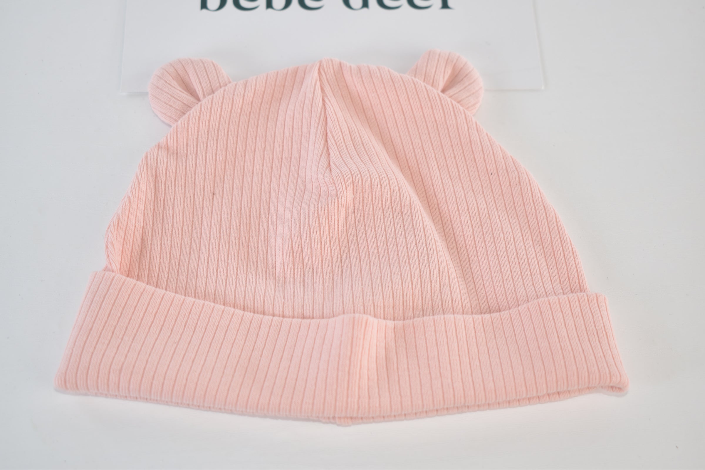 Pink bear hat – 0–3 months