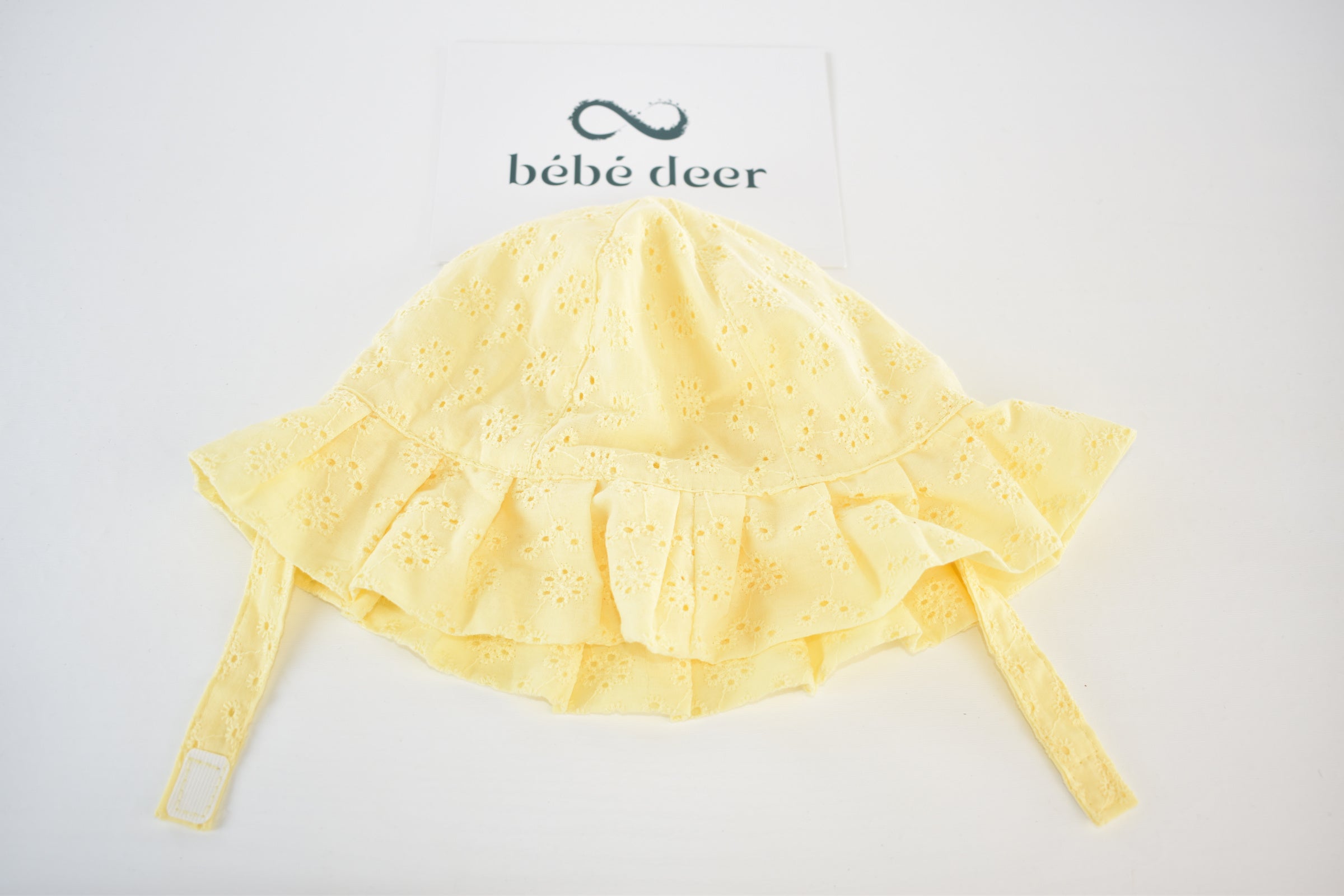 Yellow broderie sun hat – 6–12 months