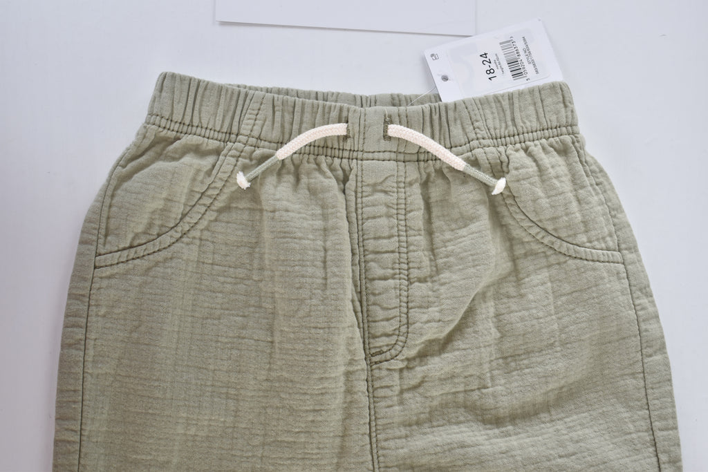 Sage green muslin cotton trousers – new with tag