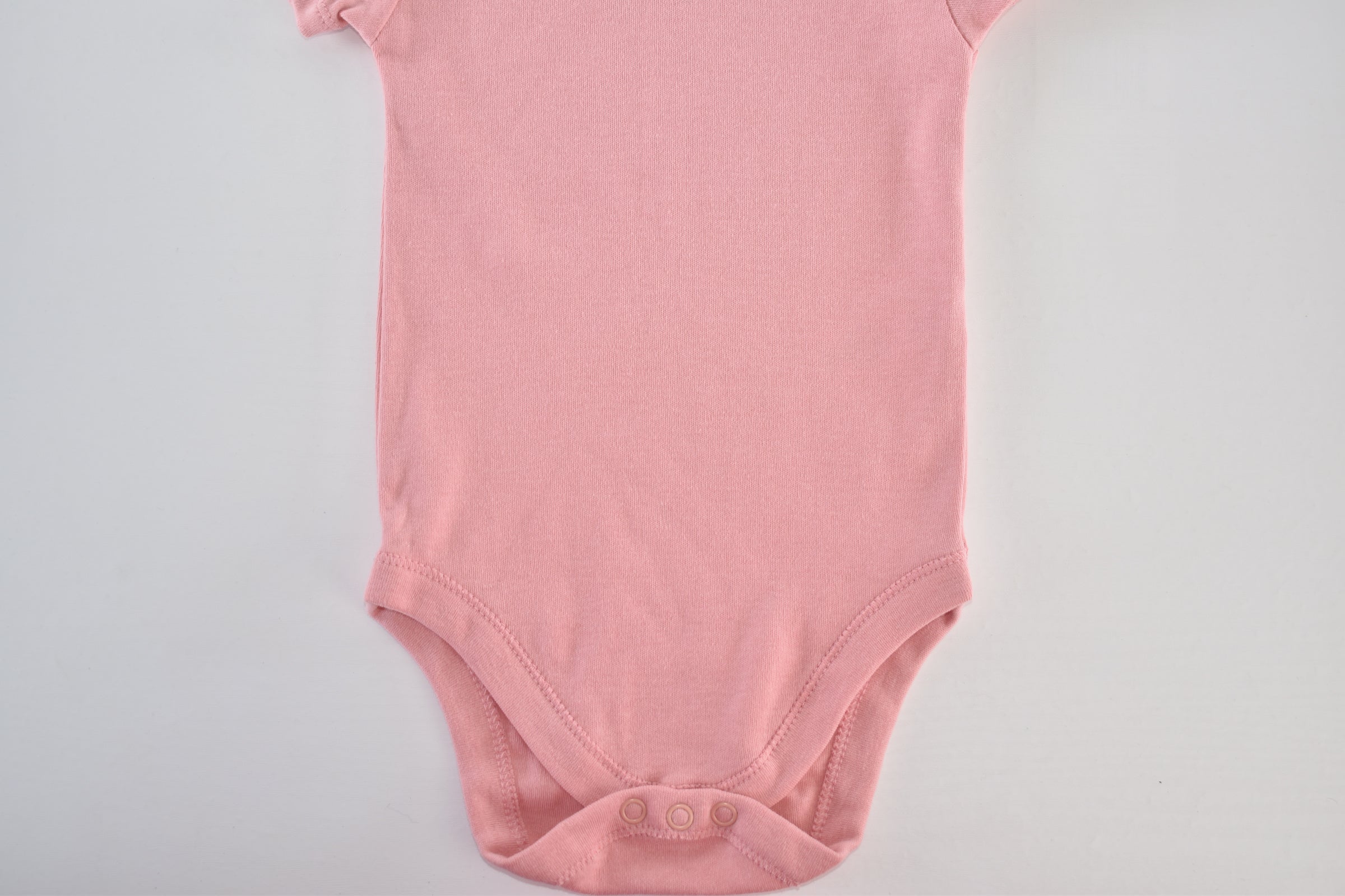 Pink short-sleeved cotton bodysuit
