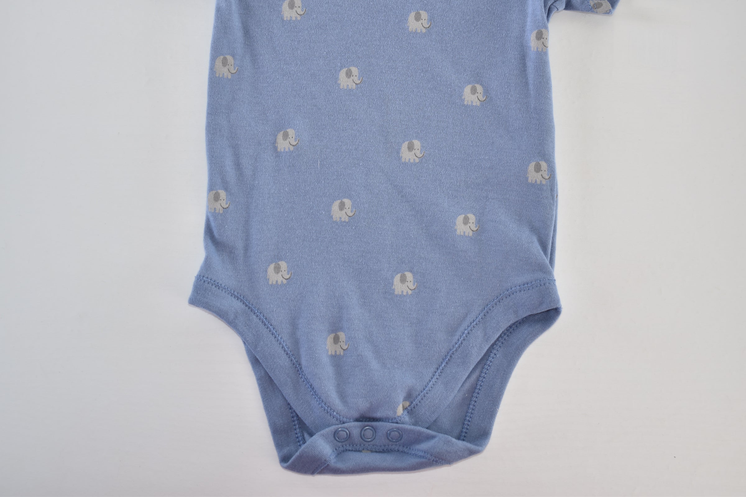 Blue elephant print cotton bodysuit