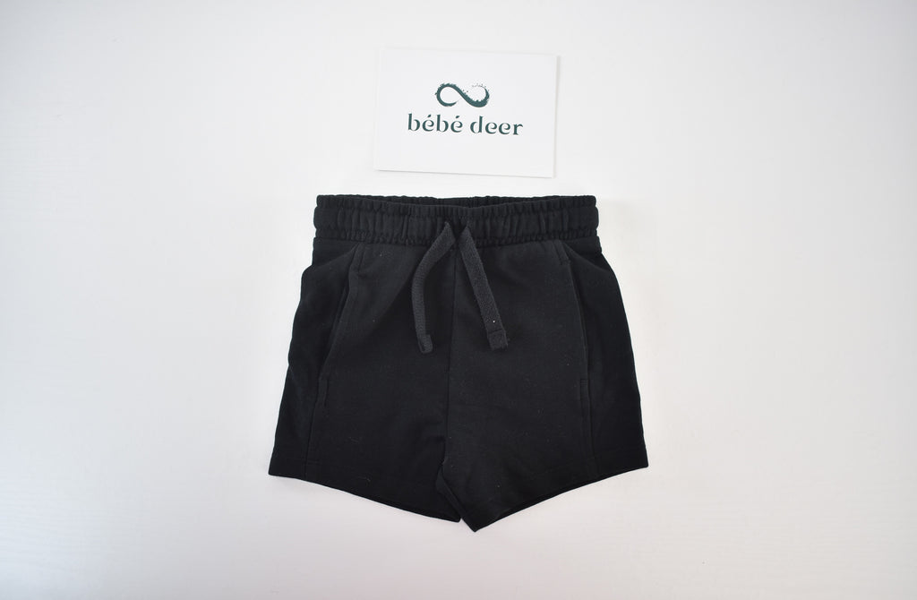 Black jersey shorts with pockets